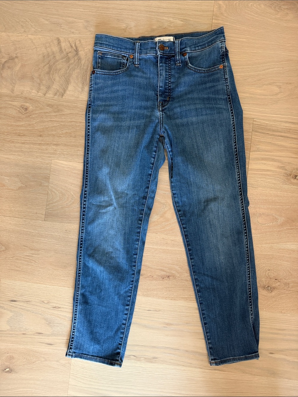 Madewell High-Rise Straight Crop Jeans in Medium Blue Wash